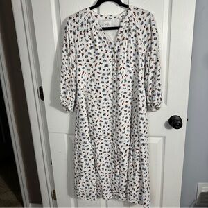 The Nines by Hatch maternity dress, medium, floral, button front, spring